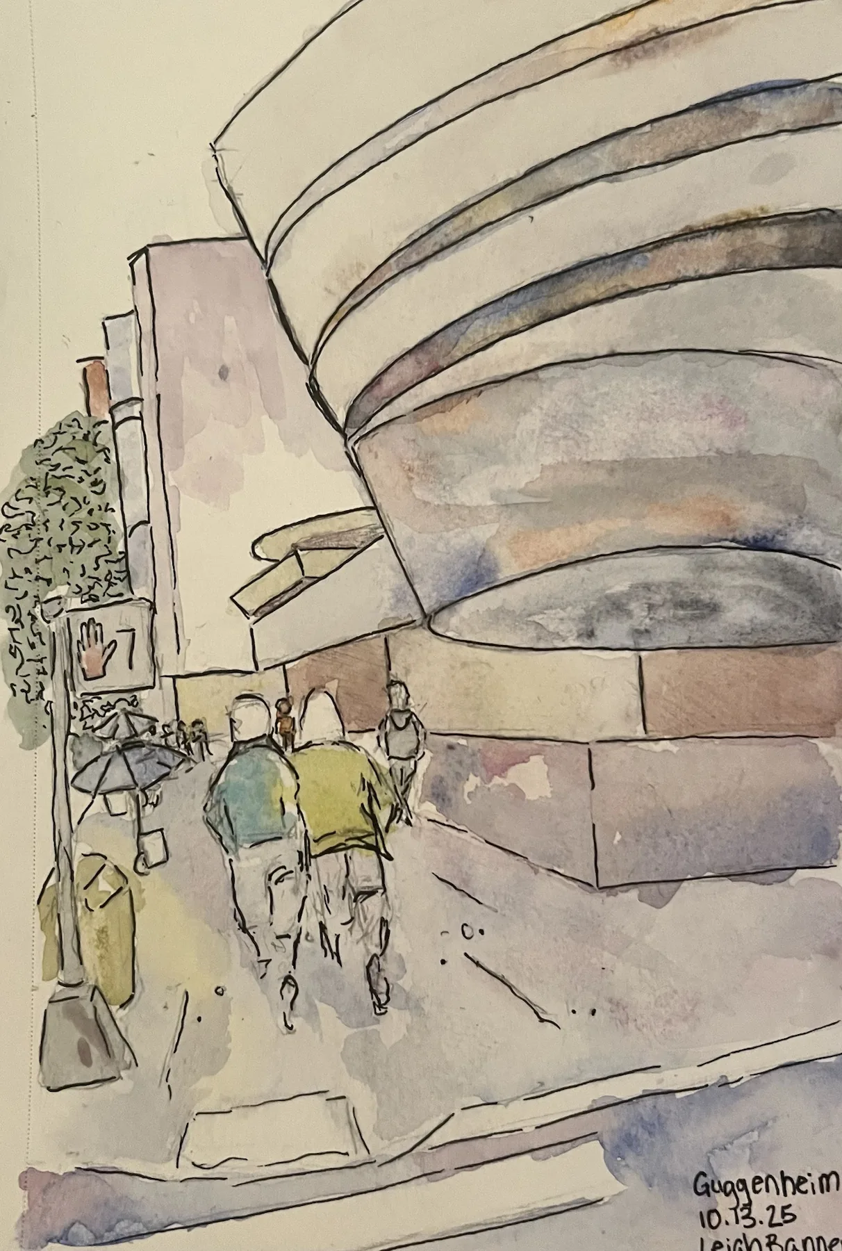 Watercolor of the Guggenheim Museum by Leigh Banner